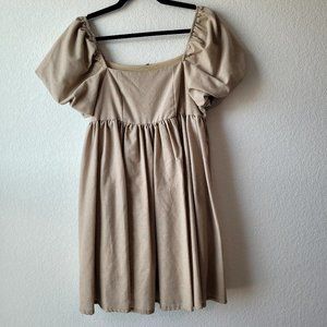 Puffed sleeve mini dress